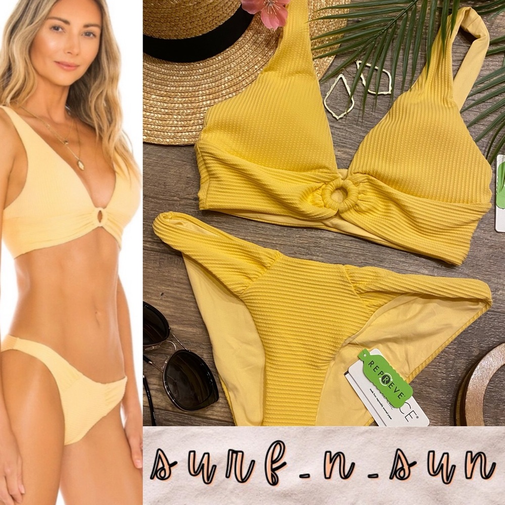 L*Space Yellow Fisher Bikini Top | Sol Classic Bottom in Golden Hour
